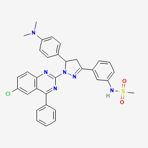 N-(3-(1-(6-chloro-4-phenylquinazolin-2-yl)-5-(4-(dimethylamino)phenyl)-4,5-dihydro-1H-pyrazol-3-yl)phenyl)methanesulfonamide