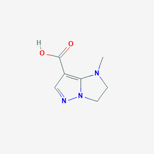molecular formula C7H9N3O2 B2659799 1-Methyl-1H,2H,3H-pyrazolo[1,5-a]imidazole-7-carboxylic acid CAS No. 933731-32-9