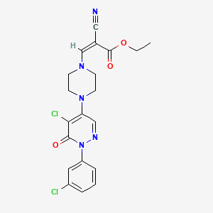 ethyl (2Z)-3-{4-[5-chloro-1-(3-chlorophenyl)-6-oxo-1,6-dihydropyridazin-4-yl]piperazin-1-yl}-2-cyanoprop-2-enoate