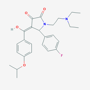 molecular formula C26H31FN2O4 B265981 1-[2-(diethylamino)ethyl]-5-(4-fluorophenyl)-3-hydroxy-4-{[4-(propan-2-yloxy)phenyl]carbonyl}-1,5-dihydro-2H-pyrrol-2-one 