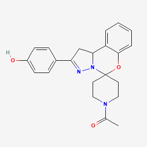 molecular formula C22H23N3O3 B2659814 1-(2-(4-羟基苯基)-1,10b-二氢螺[苯并[e]吡唑噻唑-5,4'-哌啶]-1'-基)乙酮 CAS No. 899983-71-2