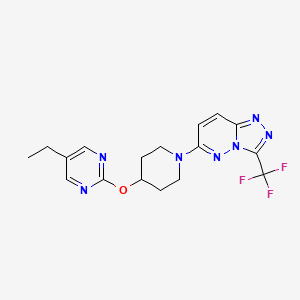 molecular formula C17H18F3N7O B2659816 6-[4-(5-Ethylpyrimidin-2-yl)oxypiperidin-1-yl]-3-(trifluoromethyl)-[1,2,4]triazolo[4,3-b]pyridazine CAS No. 2380177-21-7