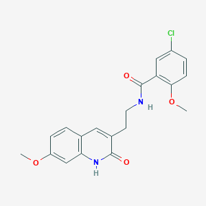 molecular formula C20H19ClN2O4 B2659820 5-chloro-2-methoxy-N-[2-(7-methoxy-2-oxo-1H-quinolin-3-yl)ethyl]benzamide CAS No. 851405-61-3