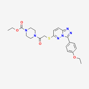 molecular formula C22H26N6O4S B2659834 Ethyl 4-(2-((3-(4-ethoxyphenyl)-[1,2,4]triazolo[4,3-b]pyridazin-6-yl)thio)acetyl)piperazine-1-carboxylate CAS No. 852376-99-9