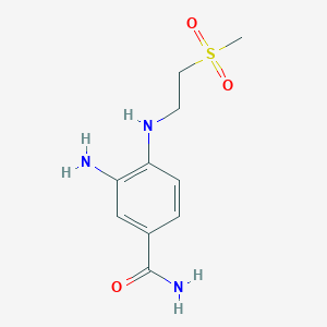 molecular formula C10H15N3O3S B2659835 3-Amino-4-(2-methylsulfonylethylamino)benzamide CAS No. 1179221-61-4