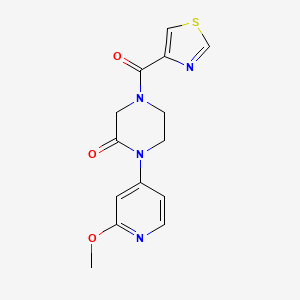 molecular formula C14H14N4O3S B2659837 1-(2-Methoxypyridin-4-yl)-4-(1,3-thiazole-4-carbonyl)piperazin-2-one CAS No. 2380171-54-8