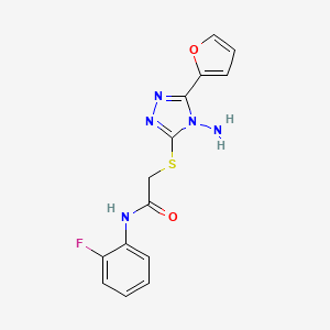 2-((4-amino-5-(furan-2-yl)-4H-1,2,4-triazol-3-yl)thio)-N-(2-fluorophenyl)acetamide
