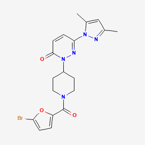 molecular formula C19H20BrN5O3 B2659841 2-[1-(5-Bromofuran-2-carbonyl)piperidin-4-yl]-6-(3,5-dimethylpyrazol-1-yl)pyridazin-3-one CAS No. 2379986-43-1