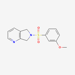 molecular formula C14H14N2O3S B2659843 6-((3-甲氧基苯基)磺酰基)-6,7-二氢-5H-吡咯并[3,4-b]吡啶 CAS No. 2320458-49-7