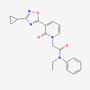 molecular formula C20H20N4O3 B2659851 2-[3-(3-cyclopropyl-1,2,4-oxadiazol-5-yl)-2-oxopyridin-1(2H)-yl]-N-ethyl-N-phenylacetamide CAS No. 1396637-48-1