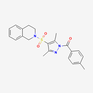 2-{[3,5-dimethyl-1-(4-methylbenzoyl)-1H-pyrazol-4-yl]sulfonyl}-1,2,3,4-tetrahydroisoquinoline