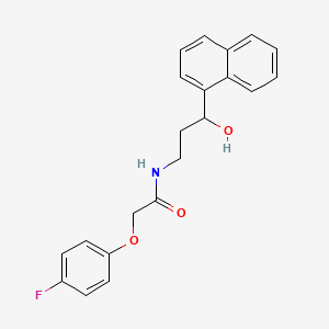 molecular formula C21H20FNO3 B2659861 2-(4-fluorophenoxy)-N-(3-hydroxy-3-(naphthalen-1-yl)propyl)acetamide CAS No. 1421464-50-7