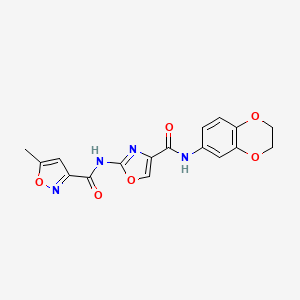 N-(4-((2,3-dihydrobenzo[b][1,4]dioxin-6-yl)carbamoyl)oxazol-2-yl)-5-methylisoxazole-3-carboxamide