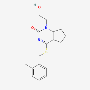 1-(2-hydroxyethyl)-4-((2-methylbenzyl)thio)-6,7-dihydro-1H-cyclopenta[d]pyrimidin-2(5H)-one