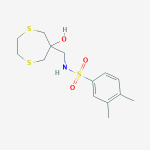 N-[(6-Hydroxy-1,4-dithiepan-6-yl)methyl]-3,4-dimethylbenzenesulfonamide