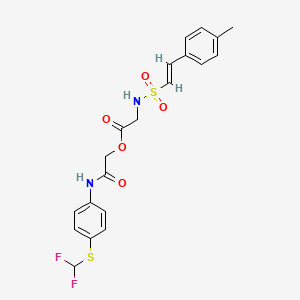 [2-[4-(difluoromethylsulfanyl)anilino]-2-oxoethyl] 2-[[(E)-2-(4-methylphenyl)ethenyl]sulfonylamino]acetate
