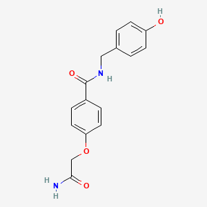 molecular formula C16H16N2O4 B2659886 4-(2-Amino-2-oxoethoxy)-N-(4-hydroxybenzyl)benzamide CAS No. 2089257-39-4
