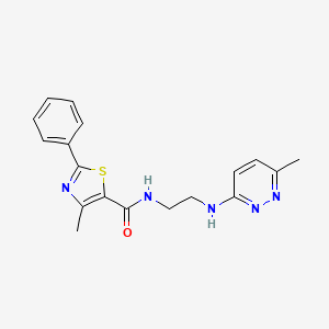 4-methyl-N-(2-((6-methylpyridazin-3-yl)amino)ethyl)-2-phenylthiazole-5-carboxamide
