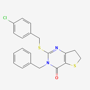 3-Benzyl-2-[(4-chlorophenyl)methylsulfanyl]-6,7-dihydrothieno[3,2-d]pyrimidin-4-one