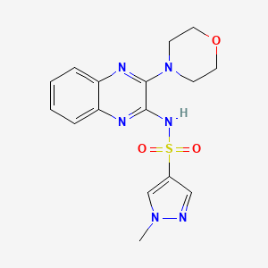 molecular formula C16H18N6O3S B2659895 1-methyl-N-(3-morpholinoquinoxalin-2-yl)-1H-pyrazole-4-sulfonamide CAS No. 1787880-93-6