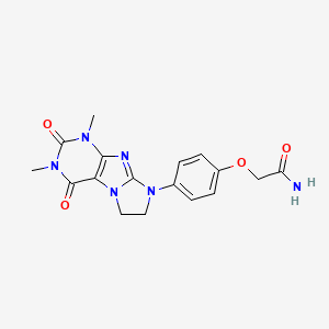 2-[4-(1,3-Dimethyl-2,4-dioxo-1,3,5-trihydroimidazolidino[1,2-h]purin-8-yl)phen oxy]acetamide