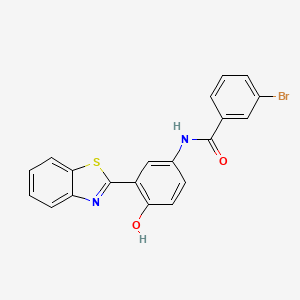 molecular formula C20H13BrN2O2S B2659905 N-(3-(benzo[d]thiazol-2-yl)-4-hydroxyphenyl)-3-bromobenzamide CAS No. 313275-84-2