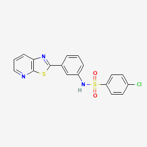 4-chloro-N-(3-(thiazolo[5,4-b]pyridin-2-yl)phenyl)benzenesulfonamide