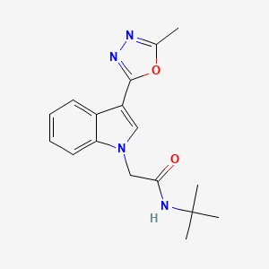 N-(tert-butyl)-2-(3-(5-methyl-1,3,4-oxadiazol-2-yl)-1H-indol-1-yl)acetamide