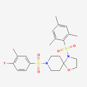 molecular formula C23H29FN2O5S2 B2659925 8-((4-氟-3-甲基苯基)磺酰基)-4-(甲基苯基磺酰基)-1-氧代-4,8-二氮杂螺[4.5]癸烷 CAS No. 898453-05-9