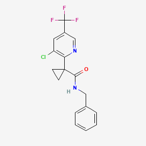 molecular formula C17H14ClF3N2O B2659929 N-苄基-1-[3-氯-5-(三氟甲基)吡啶-2-基]环丙烷-1-甲酰胺 CAS No. 2062067-19-8