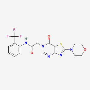 2-(2-morpholino-7-oxothiazolo[4,5-d]pyrimidin-6(7H)-yl)-N-(2-(trifluoromethyl)phenyl)acetamide