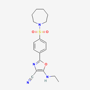 2-[4-(AZEPANE-1-SULFONYL)PHENYL]-5-(ETHYLAMINO)-1,3-OXAZOLE-4-CARBONITRILE