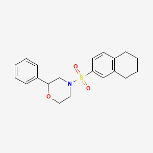 molecular formula C20H23NO3S B2659939 2-Phenyl-4-((5,6,7,8-tetrahydronaphthalen-2-yl)sulfonyl)morpholine CAS No. 946383-77-3