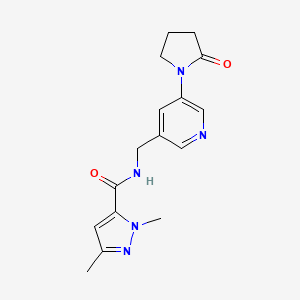 1,3-dimethyl-N-{[5-(2-oxopyrrolidin-1-yl)pyridin-3-yl]methyl}-1H-pyrazole-5-carboxamide
