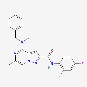 4-[benzyl(methyl)amino]-N-(2,4-difluorophenyl)-6-methylpyrazolo[1,5-a]pyrazine-2-carboxamide