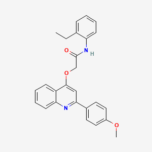 molecular formula C26H24N2O3 B2659945 N-(2-ethylphenyl)-2-((2-(4-methoxyphenyl)quinolin-4-yl)oxy)acetamide CAS No. 1114861-52-7