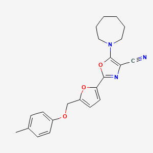 5-(Azepan-1-yl)-2-(5-((p-tolyloxy)methyl)furan-2-yl)oxazole-4-carbonitrile