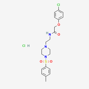 2-(4-chlorophenoxy)-N-(2-(4-tosylpiperazin-1-yl)ethyl)acetamide hydrochloride