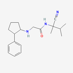 molecular formula C19H27N3O B2659957 N-(2-氰代-3-甲基丁-2-基)-2-[(2-苯基环戊基)氨基]乙酰胺 CAS No. 1645554-03-5