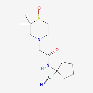 molecular formula C14H23N3O2S B2659963 N-(1-cyanocyclopentyl)-2-(2,2-dimethyl-1-oxo-1lambda4-thiomorpholin-4-yl)acetamide CAS No. 1394732-37-6
