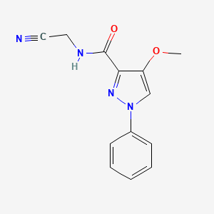 molecular formula C13H12N4O2 B2659970 N-(cyanomethyl)-4-methoxy-1-phenyl-1H-pyrazole-3-carboxamide CAS No. 1280907-00-7