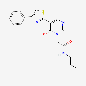molecular formula C19H20N4O2S B2659972 N-butyl-2-(6-oxo-5-(4-phenylthiazol-2-yl)pyrimidin-1(6H)-yl)acetamide CAS No. 1251688-93-3