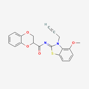 (Z)-N-(4-methoxy-3-(prop-2-yn-1-yl)benzo[d]thiazol-2(3H)-ylidene)-2,3-dihydrobenzo[b][1,4]dioxine-2-carboxamide
