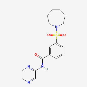 molecular formula C17H20N4O3S B2659977 3-(azepan-1-ylsulfonyl)-N-(pyrazin-2-yl)benzamide CAS No. 890595-31-0