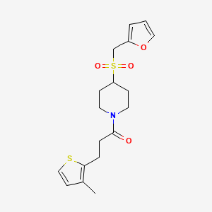 1-(4-((Furan-2-ylmethyl)sulfonyl)piperidin-1-yl)-3-(3-methylthiophen-2-yl)propan-1-one