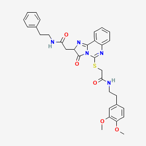 N-(3,4-dimethoxyphenethyl)-2-((3-oxo-2-(2-oxo-2-(phenethylamino)ethyl)-2,3-dihydroimidazo[1,2-c]quinazolin-5-yl)thio)acetamide