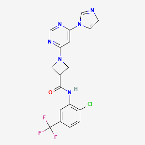 1-(6-(1H-imidazol-1-yl)pyrimidin-4-yl)-N-(2-chloro-5-(trifluoromethyl)phenyl)azetidine-3-carboxamide