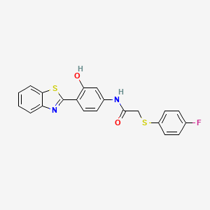 N-(4-(benzo[d]thiazol-2-yl)-3-hydroxyphenyl)-2-((4-fluorophenyl)thio)acetamide