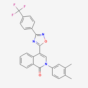 2-(3,4-dimethylphenyl)-4-{3-[4-(trifluoromethyl)phenyl]-1,2,4-oxadiazol-5-yl}isoquinolin-1(2H)-one