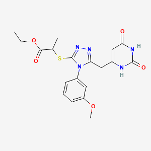 ethyl 2-((5-((2,6-dioxo-1,2,3,6-tetrahydropyrimidin-4-yl)methyl)-4-(3-methoxyphenyl)-4H-1,2,4-triazol-3-yl)thio)propanoate
